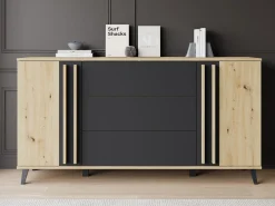 Entrekommode|Kommode-Torvos Kommode 150 cm Brun,Svart