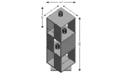 Tower Bokhylle 34 cm Roterbar