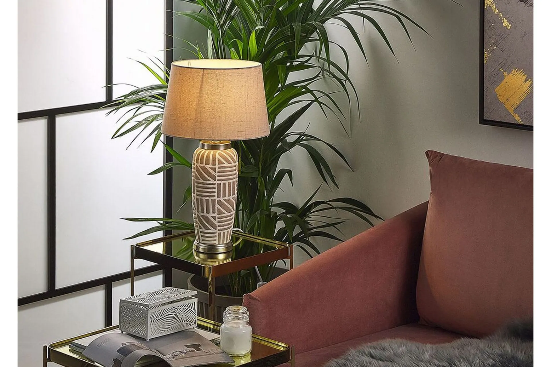 Bordlampe|Vinduslampe-Traisen Bordlampe Beige