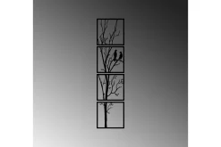 Skilt-Tree And Birds 30 cm Veggdekor Svart