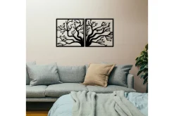 Skilt-Tree Metal Decor Veggdekor Svart