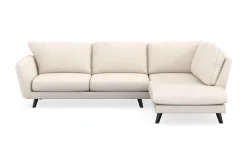 Scandi Days Sofa Med Sjeselong-Trend Lyx 4-seters Høyrevendt L-formet Sjeselongsofa i Manchester Beige