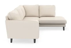Scandi Days Sofa Med Sjeselong-Trend Lyx 4-seters Høyrevendt L-formet Sjeselongsofa i Manchester Beige
