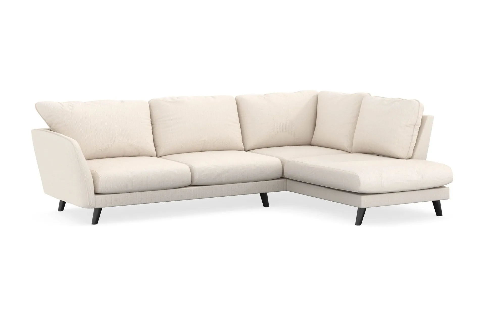 Scandi Days Sofa Med Sjeselong-Trend Lyx 4-seters Høyrevendt L-formet Sjeselongsofa i Manchester Beige