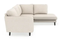 Scandi Days Sofa Med Sjeselong-Trend Lyx 4-seters Høyrevendt L-formet Sjeselongsofa i Stoff Beige