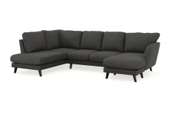 Scandi Days U-Sofa-Trend Lyx 4-seters Høyrevendt U-formet Sofa med Divan og Sjeselong i Manchester Mørkegrå