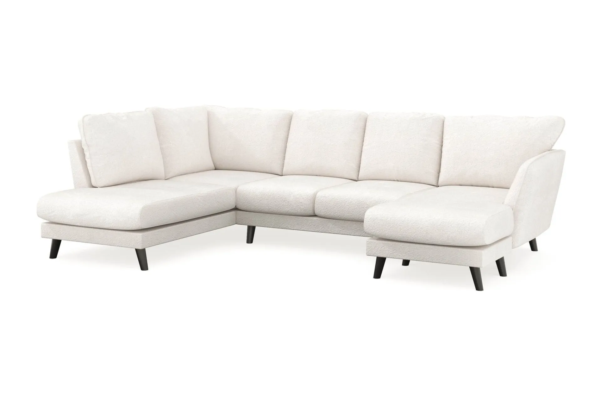 Scandi Days Trend Lyx 4-seters Høyrevendt U-formet Sofa med Divan og Sjeselong i Bouclé