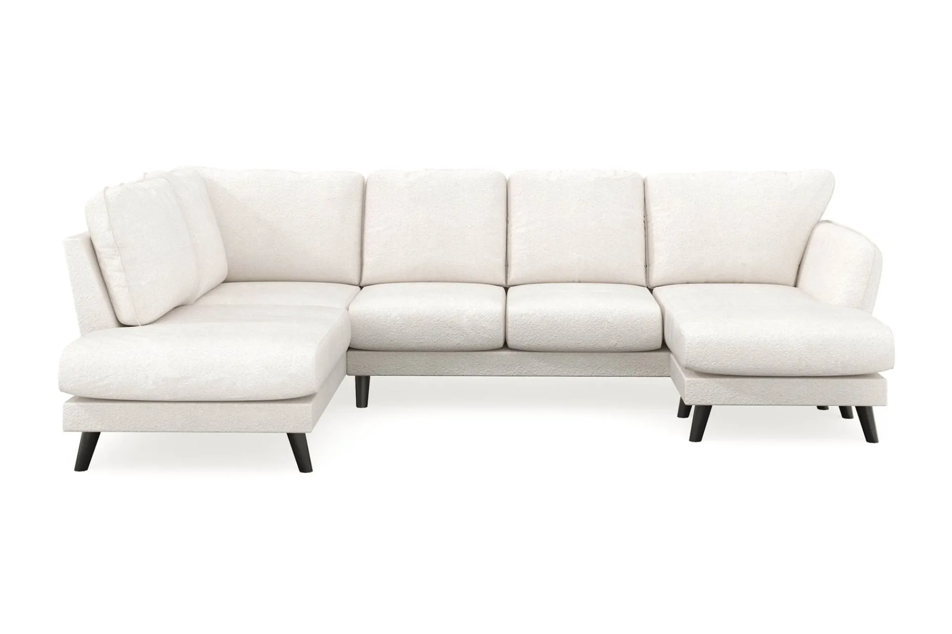 Scandi Days Trend Lyx 4-seters Høyrevendt U-formet Sofa med Divan og Sjeselong i Bouclé