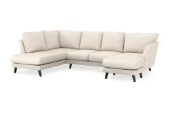 Scandi Days U-Sofa-Trend Lyx 4-seters Høyrevendt U-formet Sofa med Divan og Sjeselong i Stoff Beige