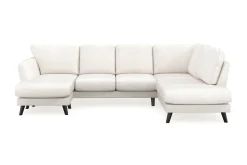 Scandi Days U-Sofa-Trend Lyx 4-seters Venstrevendt U-formet Sofa med Divan og Sjeselong i Bouclé Hvit
