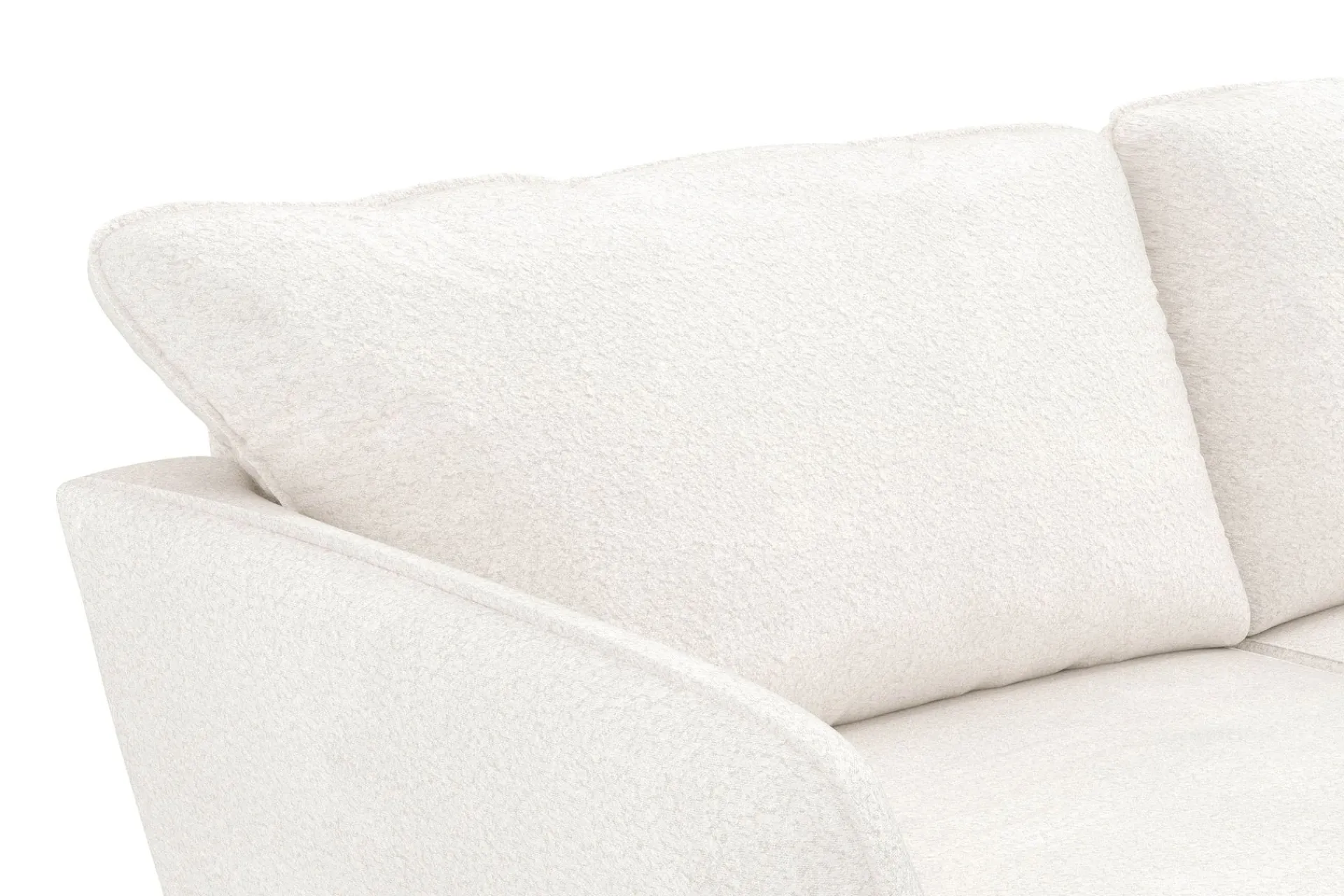 Scandi Days U-Sofa-Trend Lyx 4-seters Venstrevendt U-formet Sofa med Divan og Sjeselong i Bouclé Hvit
