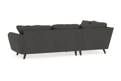 Scandi Days Sofa Med Sjeselong-Trend Lyx 4-seters Venstrevendt L-formet Sjeselongsofa i Manchester Mørkegrå