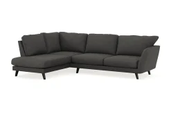 Scandi Days Sofa Med Sjeselong-Trend Lyx 4-seters Venstrevendt L-formet Sjeselongsofa i Manchester Mørkegrå
