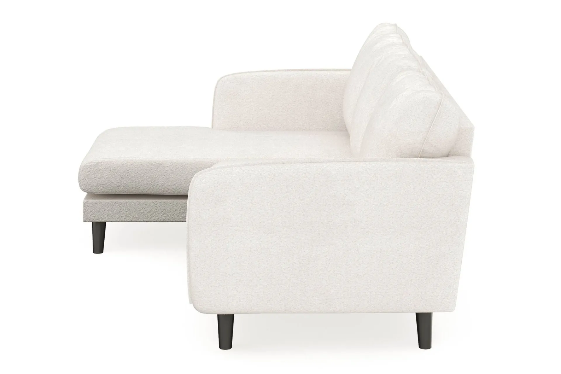 Scandi Days Sofa Med Sjeselong-Trend Lyx 3-seters Venstrevendt L-formet Sjeselongsofa i Bouclé Hvit
