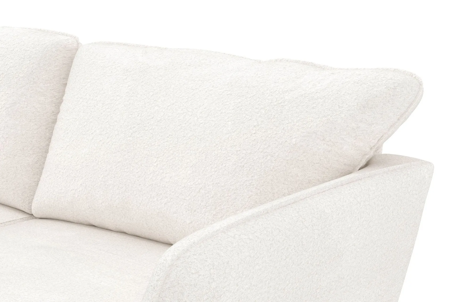 Scandi Days Sofa Med Sjeselong-Trend Lyx 3-seters Venstrevendt L-formet Sjeselongsofa i Bouclé Hvit