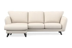 Scandi Days Sofa Med Sjeselong-Trend Lyx 3-seters Venstrevendt L-formet Sjeselongsofa i Manchester Beige