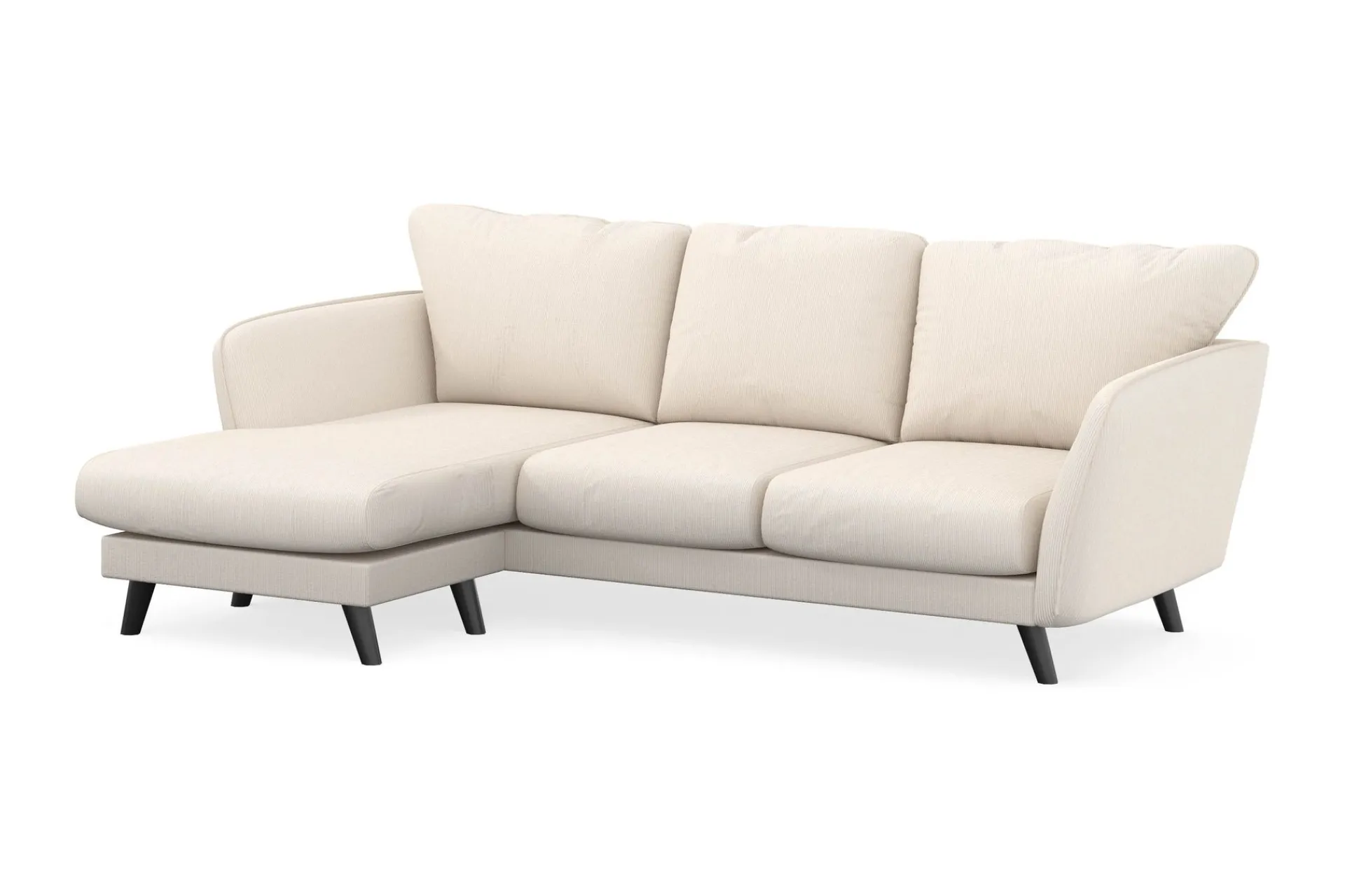 Scandi Days Sofa Med Sjeselong-Trend Lyx 3-seters Venstrevendt L-formet Sjeselongsofa i Manchester Beige