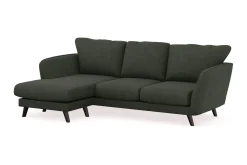 Scandi Days Sofa Med Sjeselong-Trend Lyx 3-seters Venstrevendt L-formet Sjeselongsofa i Manchester Mørkegrønn