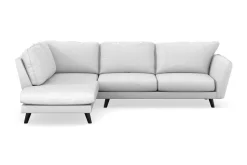 Scandi Days Sofa Med Sjeselong-Trend Lyx 4-seters Venstrevendt L-formet Sjeselongsofa i Stoff Lysegrå