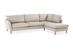 Scandi Days Sofa Med Sjeselong-Trend 4-seters Høyrevendt L-formet Sjeselongsofa i Stoff 280 cm bred Beige