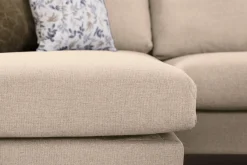 Scandi Days Sofa Med Sjeselong-Trend 4-seters Høyrevendt L-formet Sjeselongsofa i Stoff 280 cm bred Beige