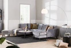 Scandi Days Trend 5-seters Høyrevendt L-formet Hjørnesofa med Divan i Fløyel