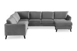 Scandi Days Trend 5-seters Høyrevendt L-formet Hjørnesofa med Divan i Fløyel