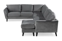 Scandi Days Trend 5-seters Høyrevendt L-formet Hjørnesofa med Divan i Fløyel