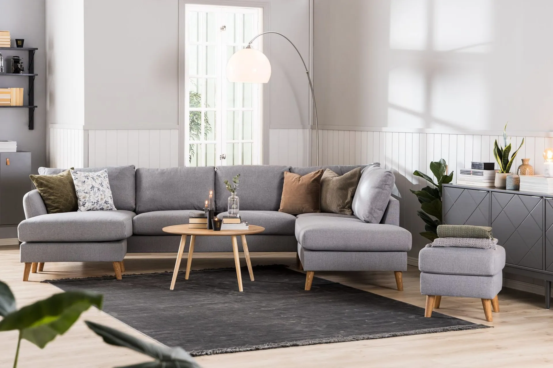 Scandi Days Trend 5-seters Venstrevendt U-formet Hjørnesofa med Divan i Stoff