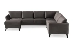 Scandi Days Trend 5-seters Venstrevendt U-formet Hjørnesofa med Divan i Fløyel
