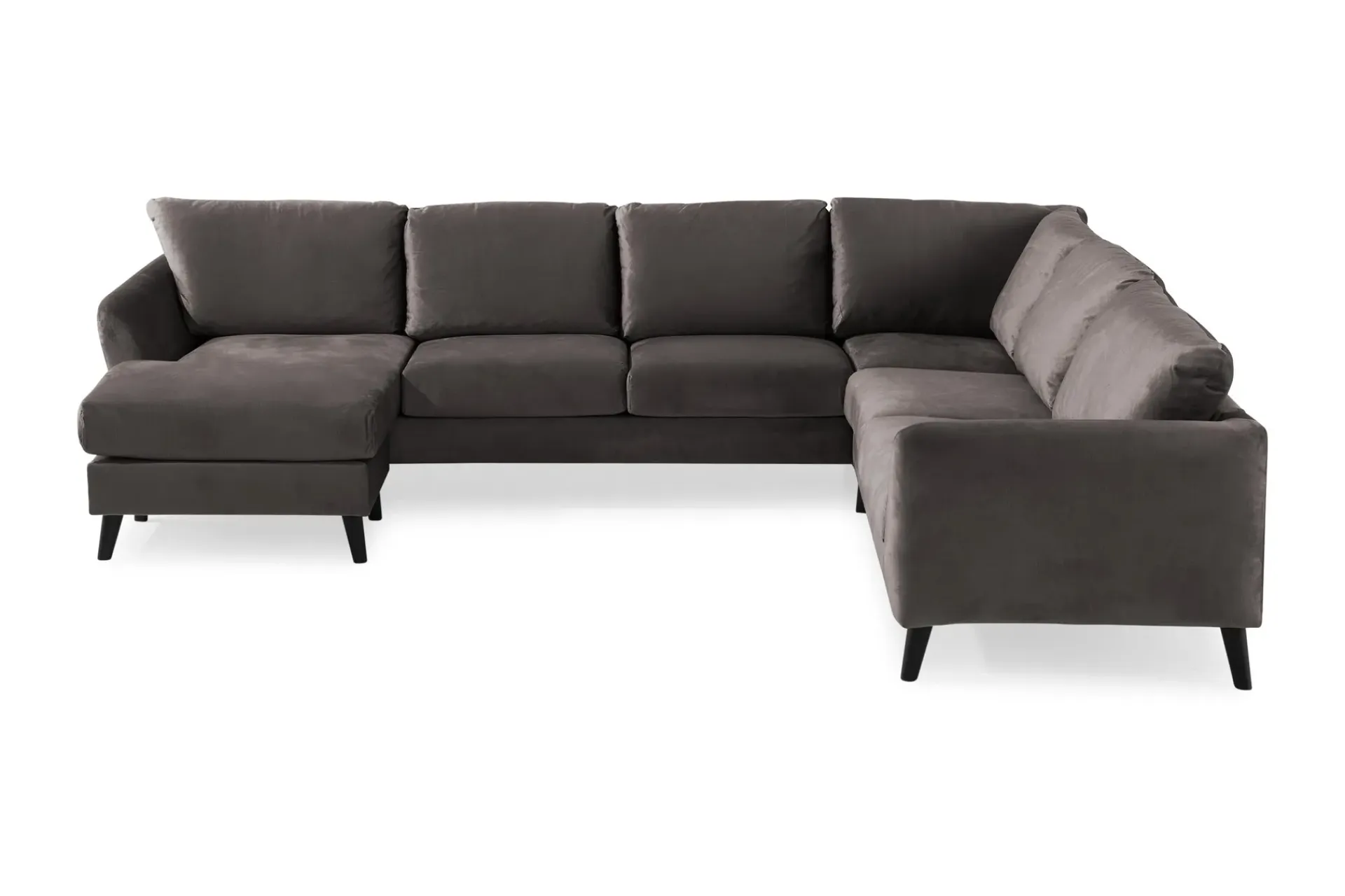 Scandi Days Trend 5-seters Venstrevendt U-formet Hjørnesofa med Divan i Fløyel