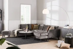 Scandi Days Trend 5-seters Venstrevendt U-formet Hjørnesofa med Divan i Fløyel