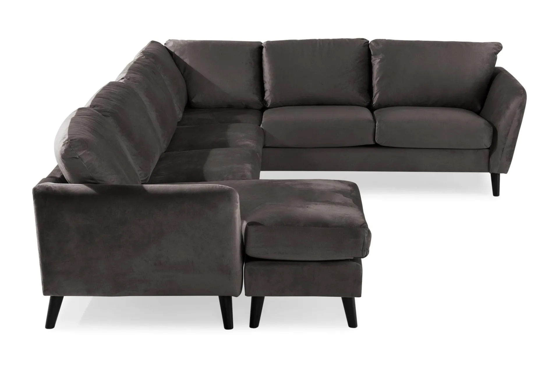 Scandi Days Trend 5-seters Venstrevendt U-formet Hjørnesofa med Divan i Fløyel