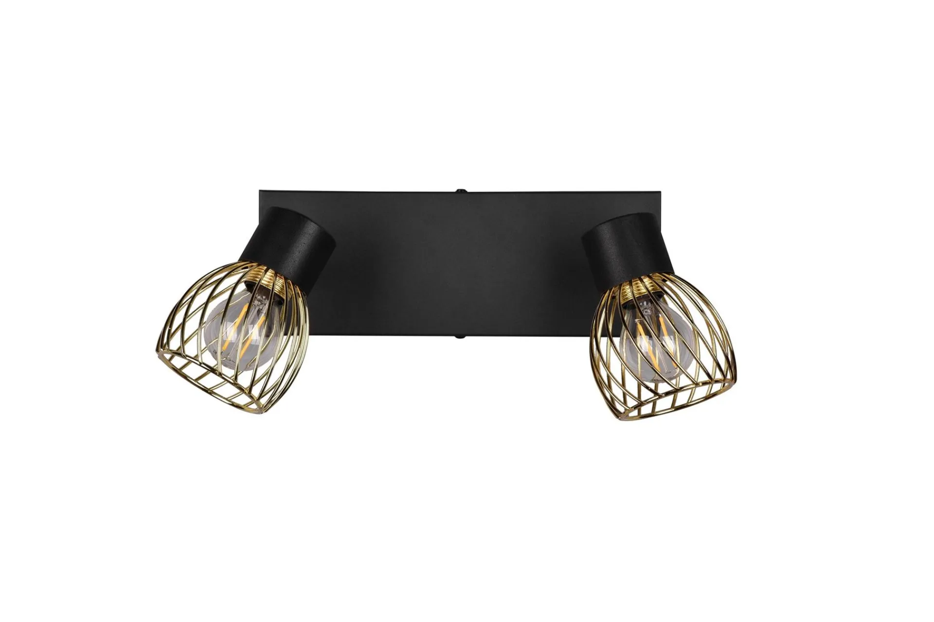 Trio Lighting Ardon Spotlight 2L E14 matt svart/ polert messing