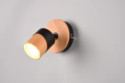 Trio Lighting Spotlights & Downlights-Aruni Spotlight 1L GU10 tre/matt svart Mattsvart,tre