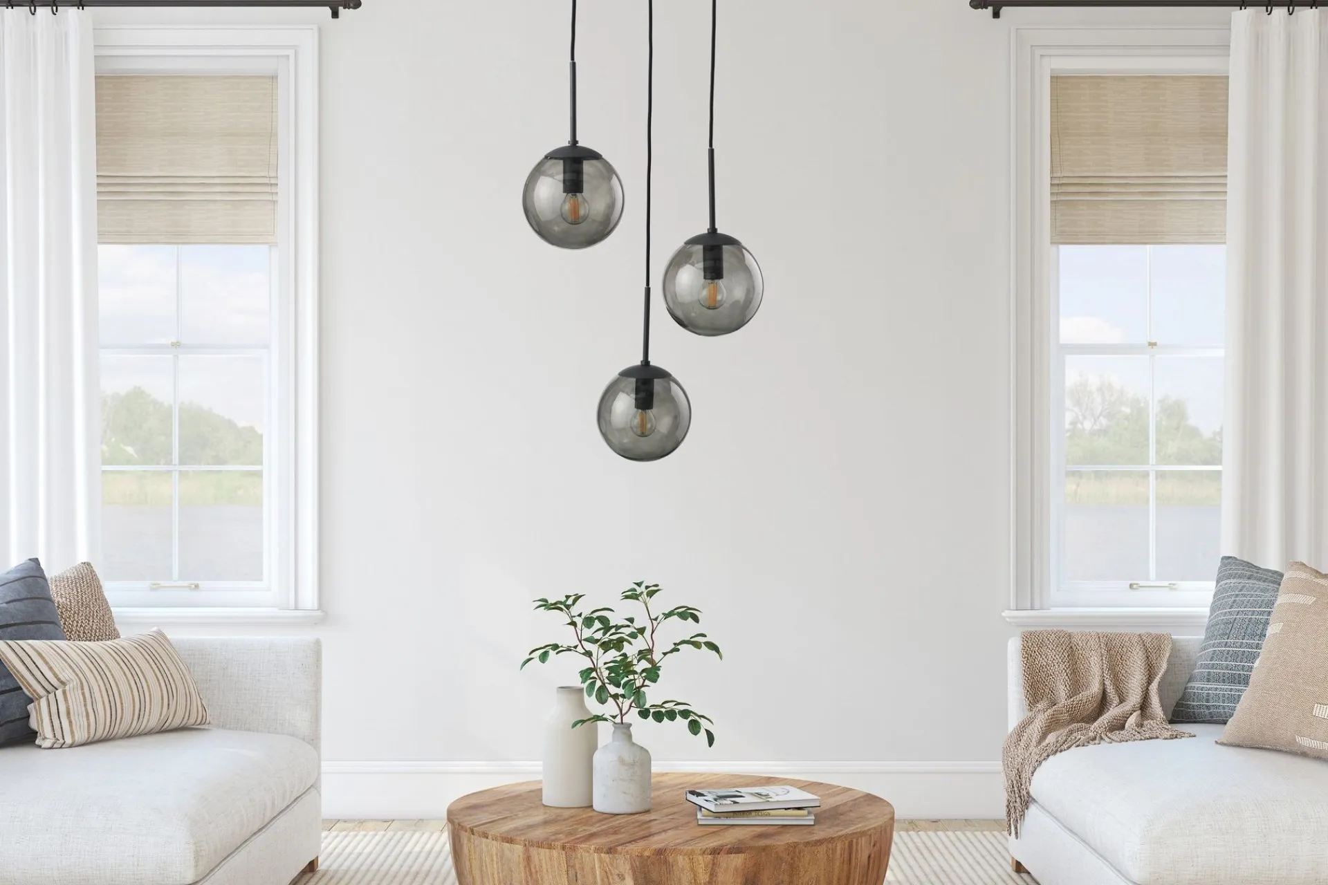 Trio Lighting Balini taklampe 3L E14 antrasitt