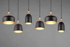 Trio Lighting Chiraz Taklampe 6L E27 Matt Svart/Matt Messing