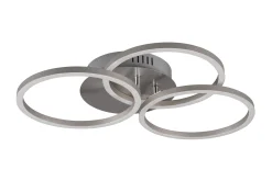 Trio Lighting Taklampe|Kjøkkenlampe-Circle LED plafond børstet Stål