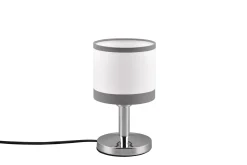 Trio Lighting Nattbordslampe|Bordlampe-Davos Bordlampe E14 krom/hvit Hvit,Krom