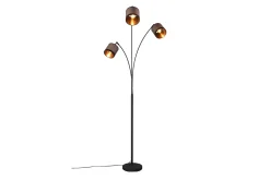Trio Lighting Davos gulvlampe 3L E14 matt svart/greige