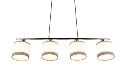 Trio Lighting Davos Taklampe 4L E14 Krom/Hvit