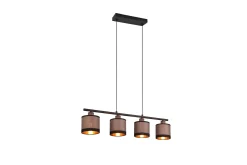 Trio Lighting Davos Taklampe 4L E14 matt svart/ greige