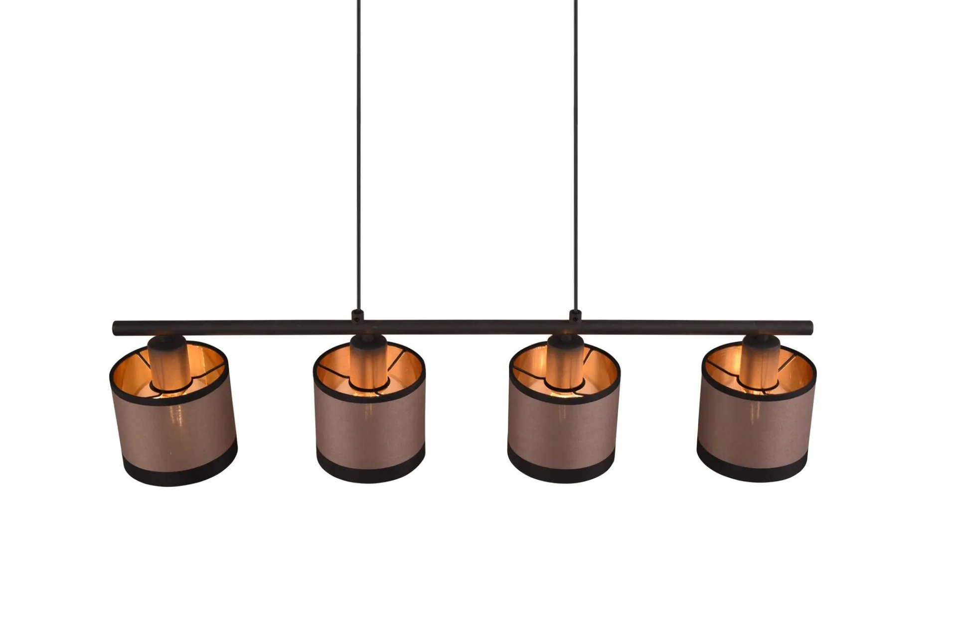 Trio Lighting Davos Taklampe 4L E14 matt svart/ greige