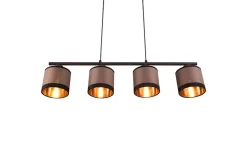 Trio Lighting Davos Taklampe 4L E14 matt svart/ greige