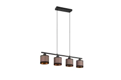 Trio Lighting Davos Taklampe 4L E14 matt svart/ greige