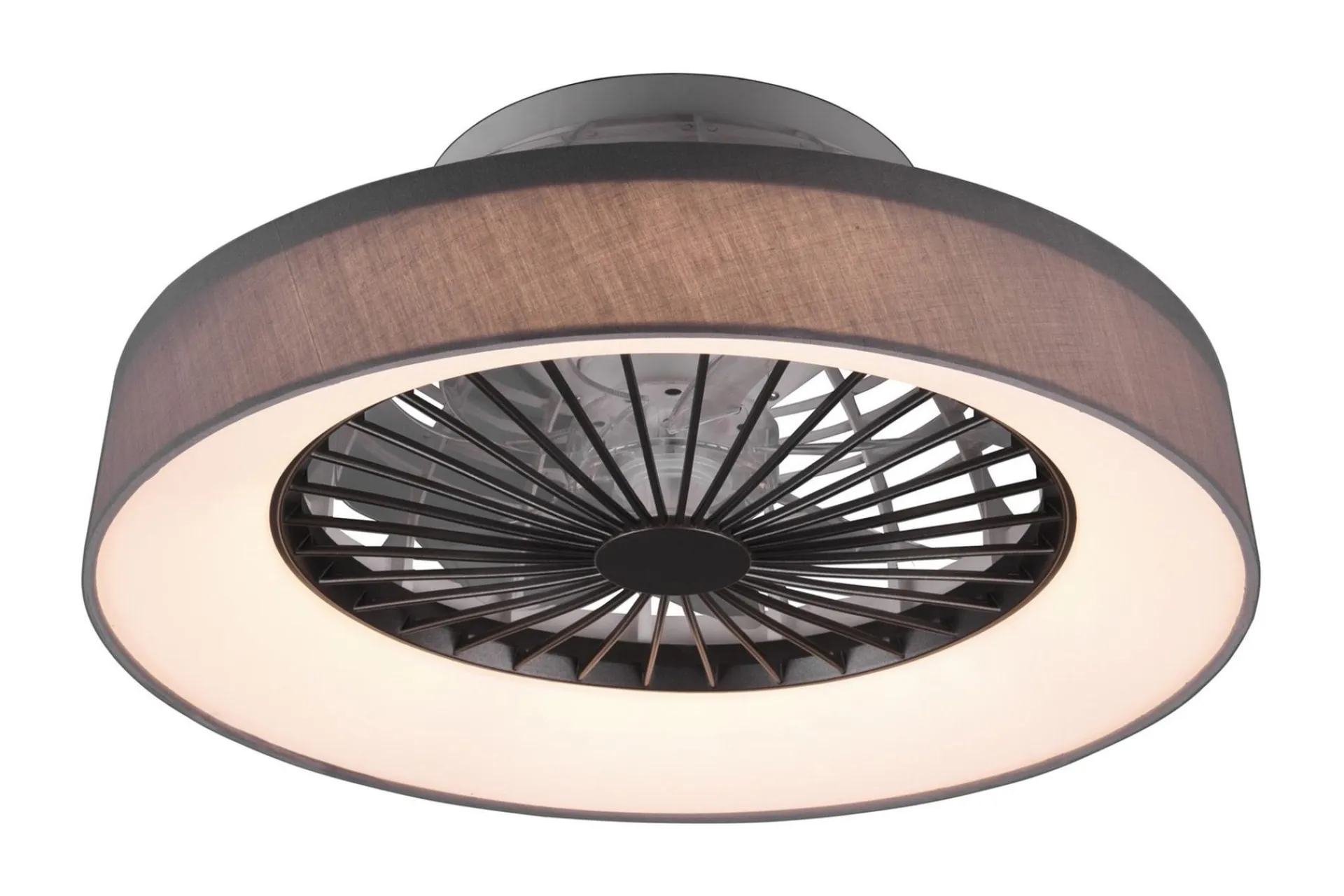 Trio Lighting Farsund LED tak-/veggvifte grå