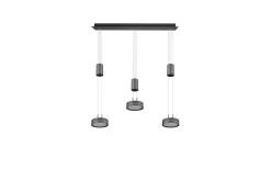 Trio Lighting Taklampe|Kjøkkenlampe-Franklin LED taklampe 3L Antrasitt