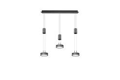 Trio Lighting Taklampe|Kjøkkenlampe-Franklin LED taklampe 3L Antrasitt