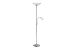 Trio Lighting Stuelampe-Gerry gulvlampe E27+E14 børstet Stål