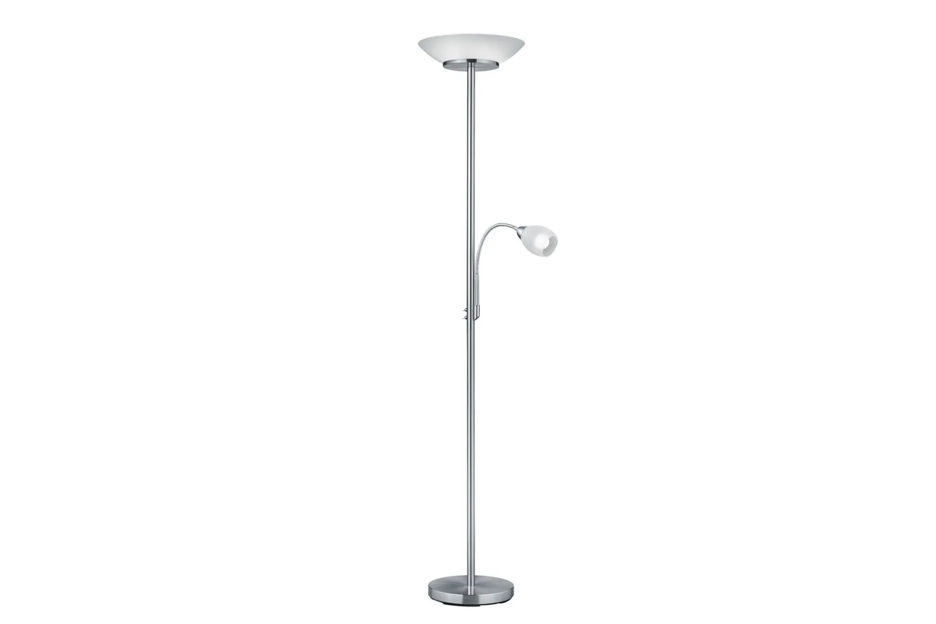 Trio Lighting Stuelampe-Gerry gulvlampe E27+E14 børstet Stål
